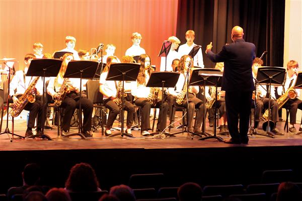 Students performing at the 2023-2024 All County Jazz Concert
